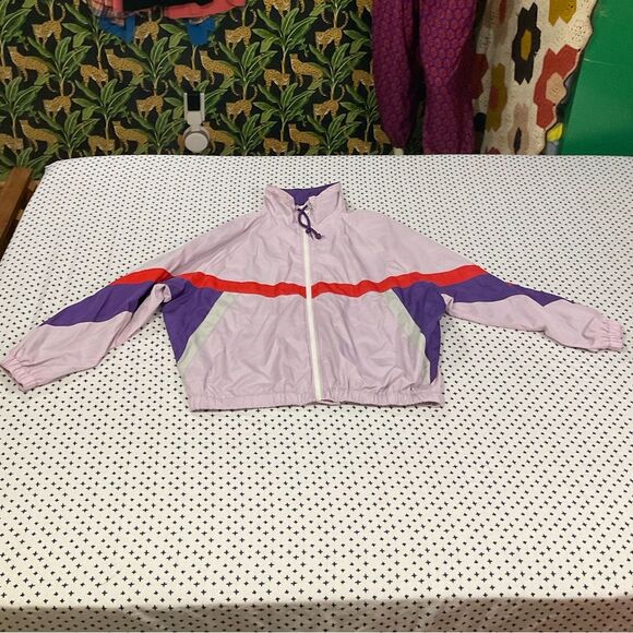 Urban outfitters Retro Windbreaker Jacket Pastel Lavender Purple Size medium - Picture 3 of 9